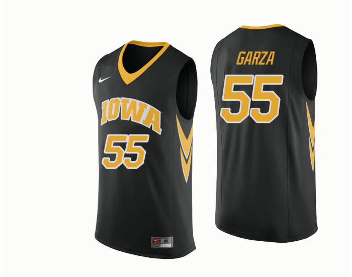 Iowa Hawkeyes #55 Luka Garza Replica College Basketball Jersey Black