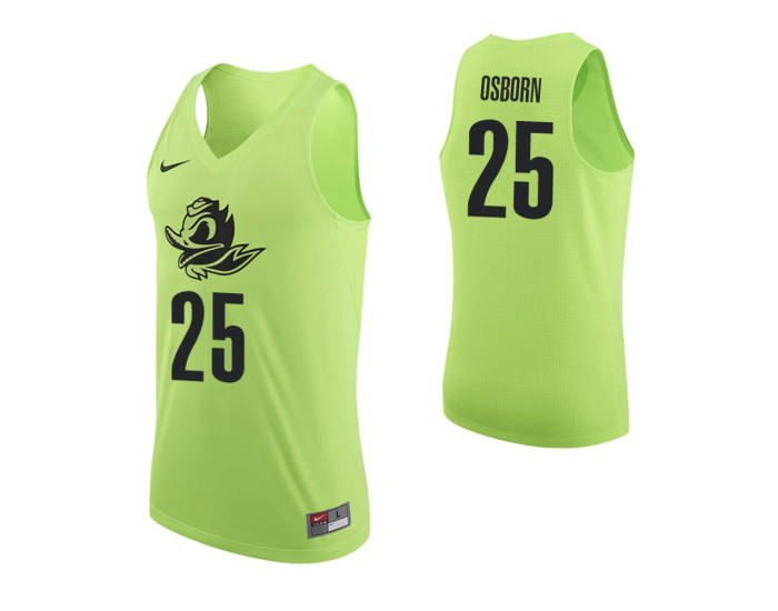 Youth Oregon Ducks #25 Luke Osborn Authentic College Basketball Jersey Apple Green