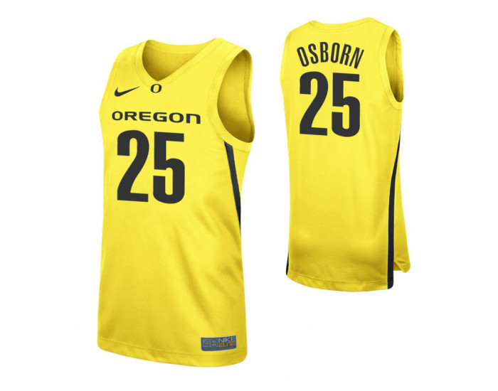 Youth Luke Osborn Authentic College Basketball Jersey Yellow Oregon Ducks