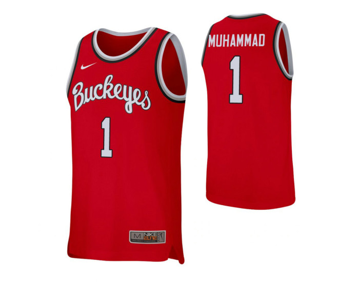 Ohio State Buckeyes #1 Luther Muhammad Scarlet Authentic College Basketball Jersey