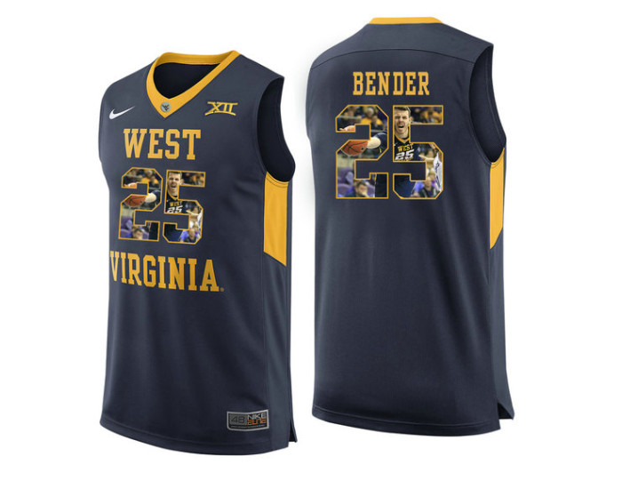 Youth West Virginia Mountaineers #25 Maciej Bender Authentic College Basketball Jersey Navy