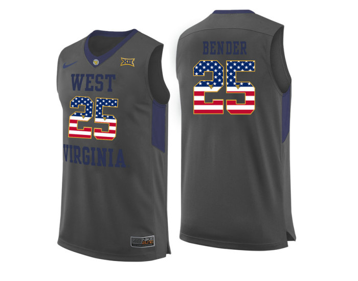 West Virginia Mountaineers #25 Maciej Bender Authentic College Basketball Jersey Gray