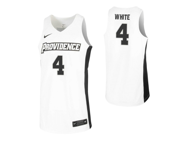 Youth Providence Friars #4 Maliek White White Authentic College Basketball Jersey