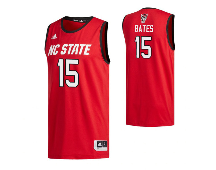 NC State Wolfpack 15 Manny Bates Authentic College Basketball Jersey Red