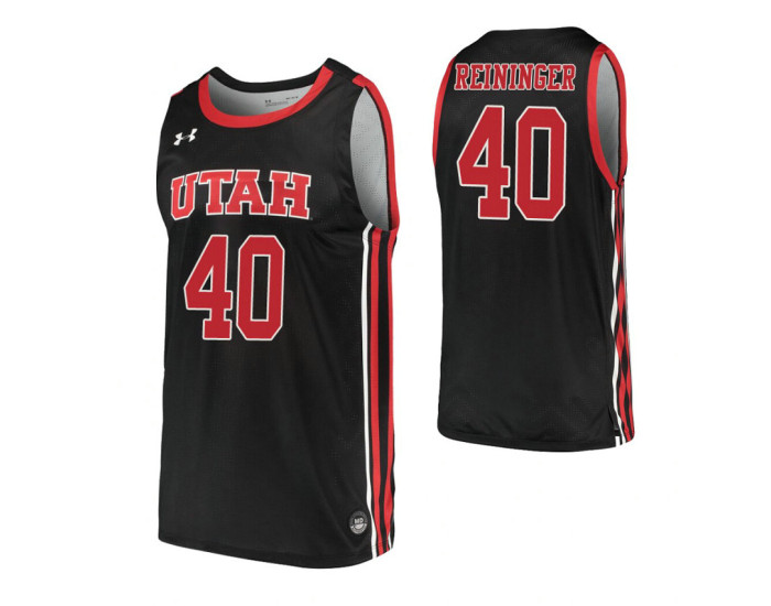Youth Marc Reininger Replica College Basketball Jersey Black Utah Utes
