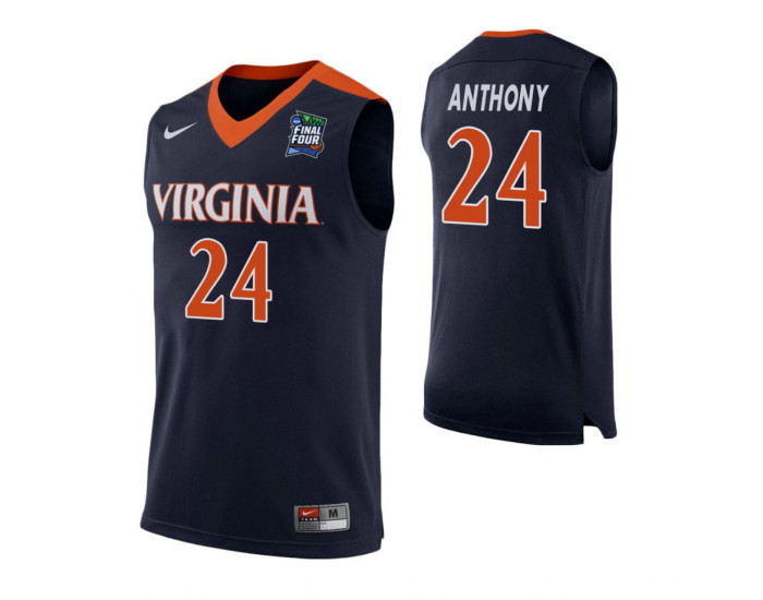 Youth Virginia Cavaliers #24 Marco Anthony Navy Authentic College Basketball Jersey