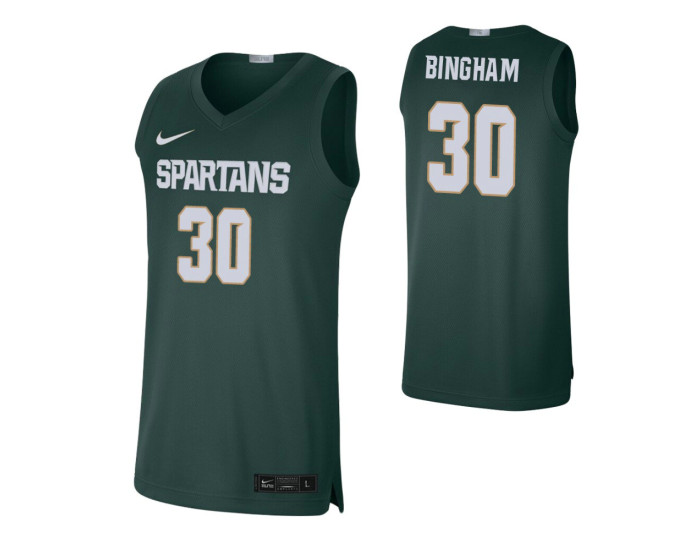 Youth Michigan State Spartans #30 Marcus Bingham Jr. Green Authentic College Basketball Jersey