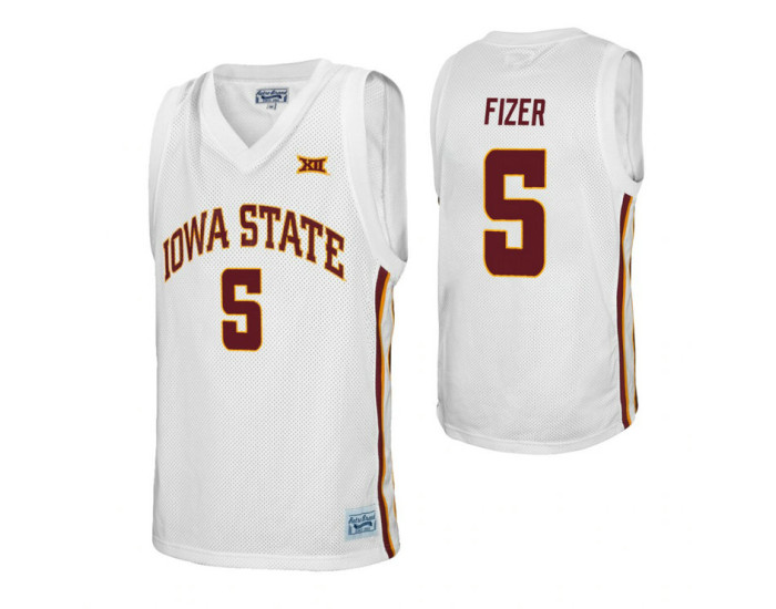 Youth Iowa State Cyclones #5 Marcus Fizer White Replica College Basketball Jersey