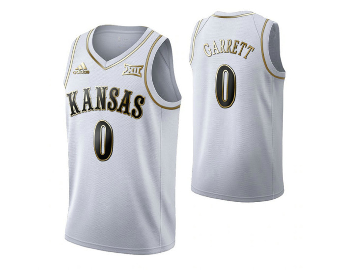 Kansas Jayhawks #0 Marcus Garrett White Replica College Basketball Jersey