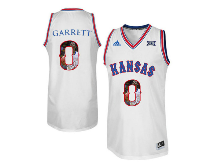 Kansas Jayhawks #0 Marcus Garrett Replica College Basketball Jersey White