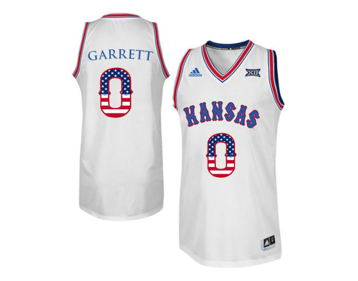 Kansas Jayhawks #0 Marcus Garrett Authentic College Basketball Jersey White