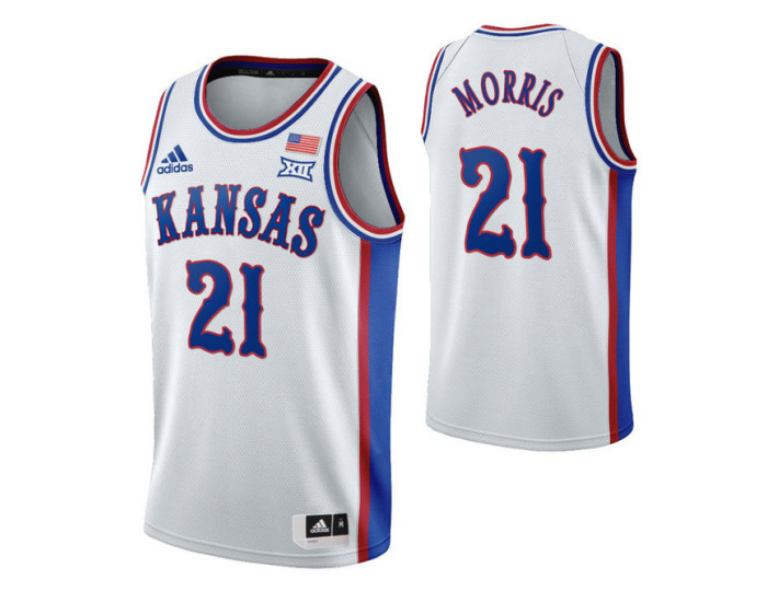 Kansas Jayhawks #21 Markieff Morris White Replica College Basketball Jersey
