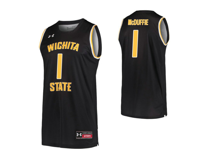 Youth Wichita State Shockers #1 Markis McDuffie Black Authentic College Basketball Jersey