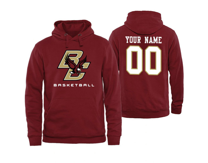 Boston College Eagles Custom Maroon Basketball Hoodie