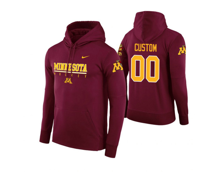 Minnesota Golden Gophers #00 Custom Men's Maroon College Basketball Hoodie
