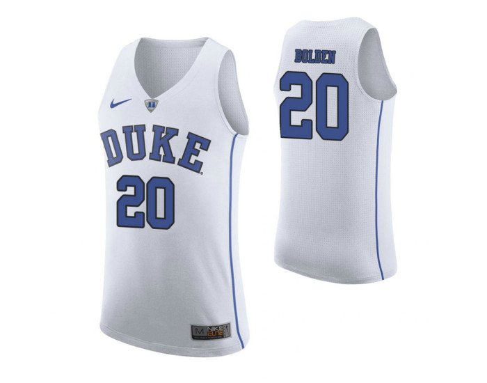 Duke Blue Devils #20 Marques Bolden Authentic College Basketball Jersey White