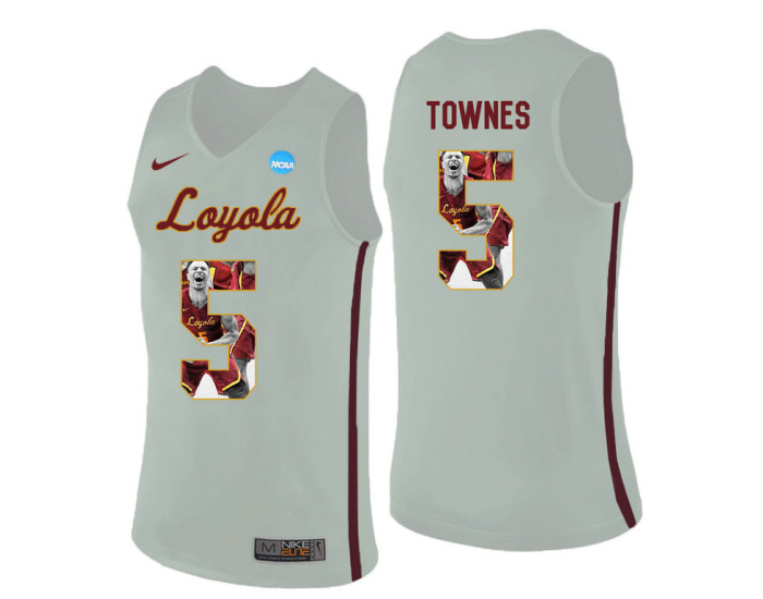 Youth Loyola (Chi) Ramblers #5 Marques Townes Replica College Basketball Jersey White