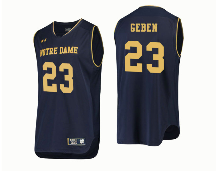 Youth Notre Dame Fighting Irish #23 Martinas Geben Authentic College Basketball Jersey Navy