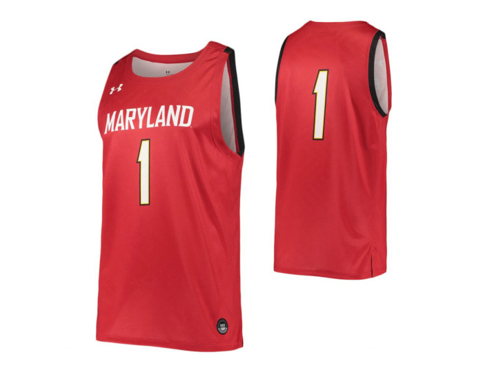 Youth Maryland Terrapins #1 Replica College Basketball Jersey Red