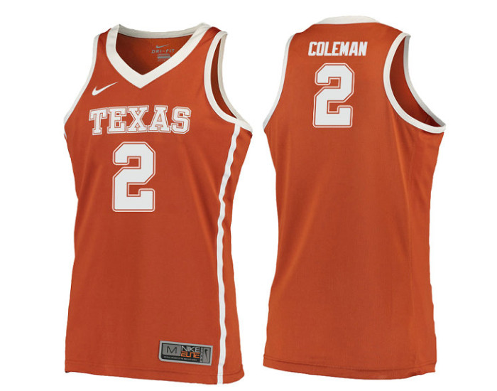 Texas Longhorns #2 Matt Coleman Authentic College Basketball Jersey Orange
