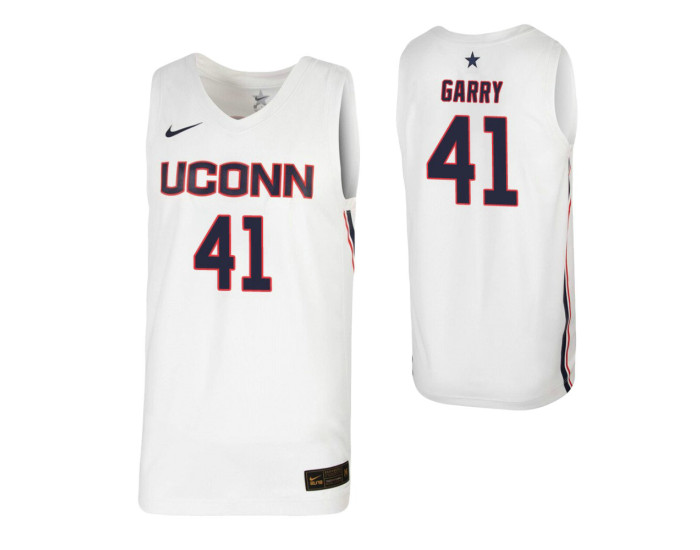 Youth Matt Garry Authentic College Basketball Jersey White UConn Huskies