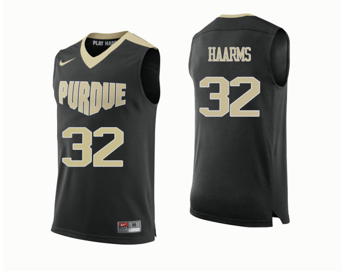 Purdue Boilermakers #32 Matt Haarms Authentic College Basketball Jersey Black