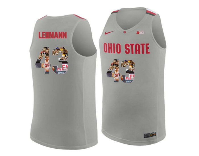 Ohio State Buckeyes #43 Matt Lehmann Authentic College Basketball Jersey Gray