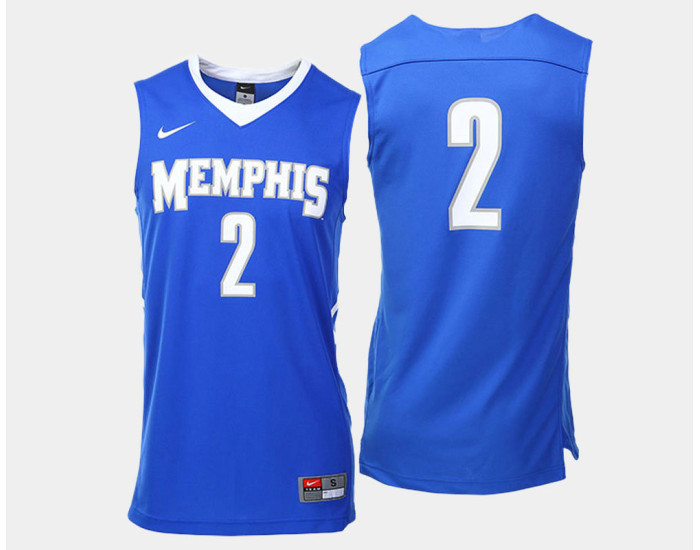 Memphis Tigers #2 Shaq Goodwin Blue Road Replica College Basketball Jersey