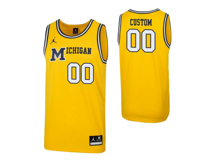 Michigan Wolverines Custom 1989 Throwback College Basketball Replica Jersey Maize