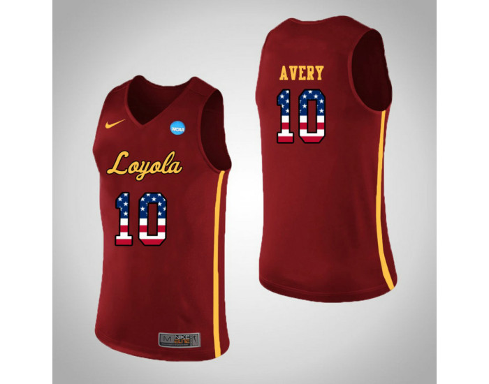 Loyola (Chi) Ramblers #10 Adarius Avery USA Flag Authentic College Basketball Jersey Red
