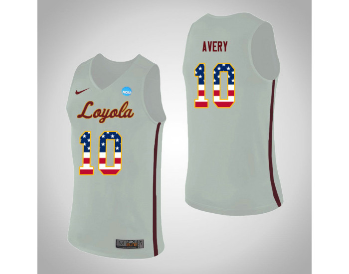 Loyola (Chi) Ramblers #10 Adarius Avery USA Flag Authentic College Basketball Jersey White
