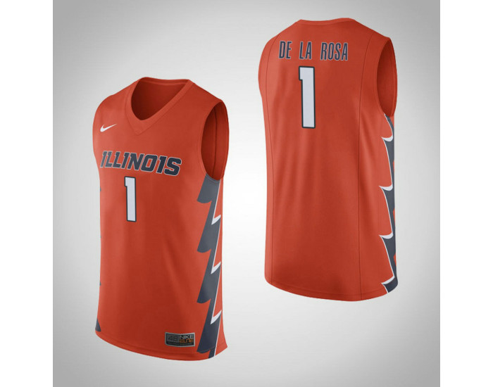 Illinois Fighting Illini #1 Adonis De La Rosa Authentic College Basketball Jersey Orange