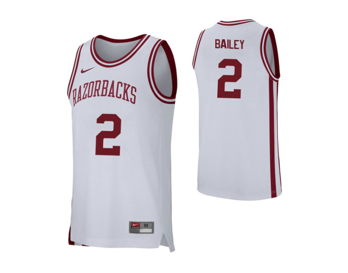 Arkansas Razorbacks #2 Adrio Bailey Replica College Basketball Jersey White