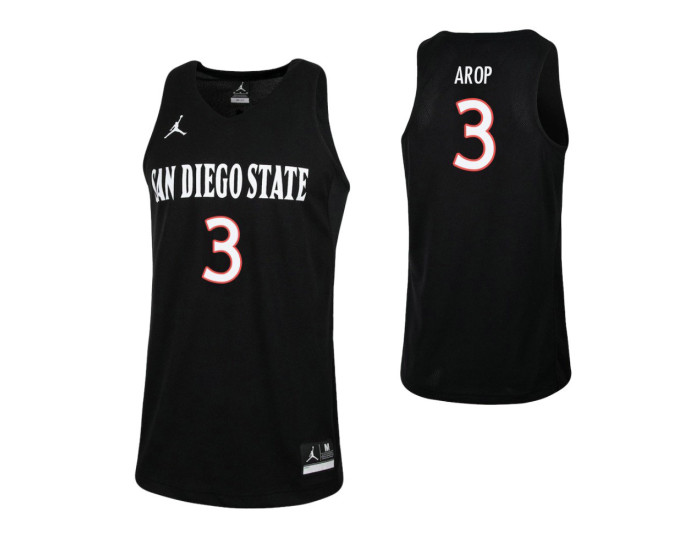 Youth San Diego State Aztecs #3 Aguek Arop Authentic College Basketball Jersey Black