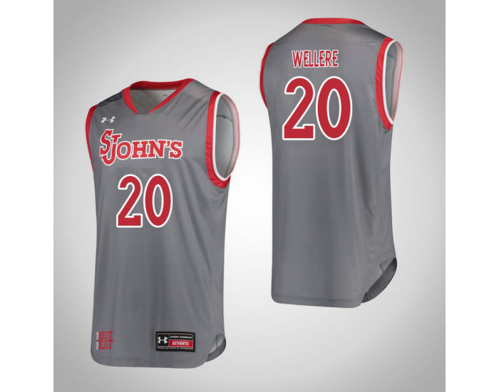 St. John'S Red Storm #20 Akina Wellere Authentic College Basketball Jersey Gray