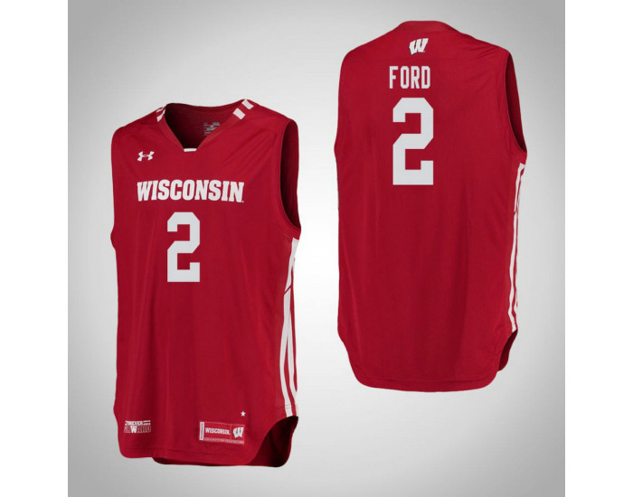 Wisconsin Badgers #2 Aleem Ford Authentic College Basketball Jersey Red