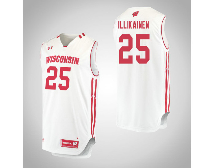 Youth Wisconsin Badgers #25 Alex Illikainen Authentic College Basketball Jersey White