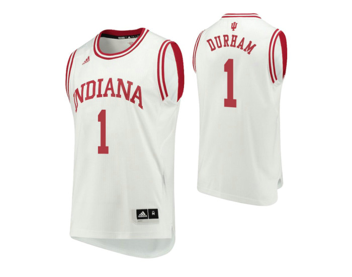 Indiana Hoosiers #1 Aljami Durham Home Authentic College Basketball Jersey White