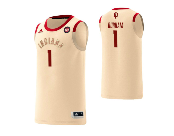 Indiana Hoosiers #1 Aljami Durham Harlem Renaissance Authentic College Basketball Jersey Cream