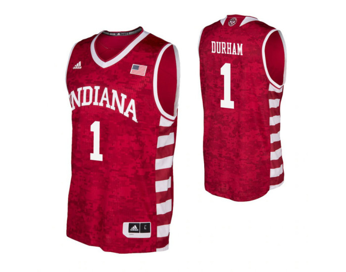 Indiana Hoosiers #1 Aljami Durham Crimson Replica College Basketball Jersey