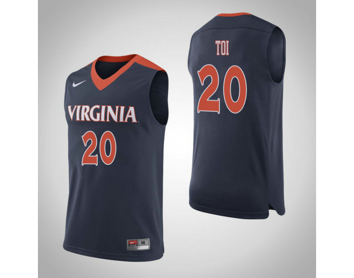 Virginia Cavaliers #20 Amandine Toi Authentic College Basketball Jersey Navy