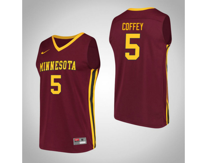 Minnesota Golden Gophers #5 Amir Coffey Performance Replica College Basketball Jersey Maroon