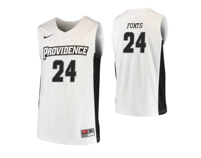 Youth Providence Friars #24 Andrew Fonts Replica College Basketball Jersey White