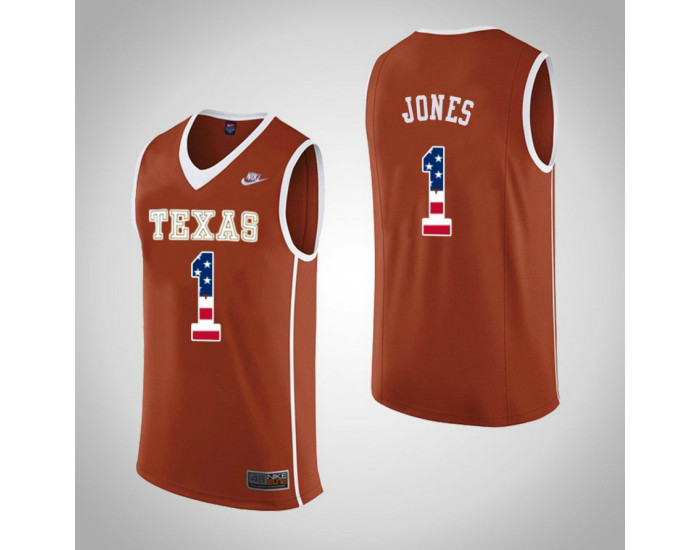 Texas Longhorns #1 Andrew Jones Replica College Basketball Jersey Orange