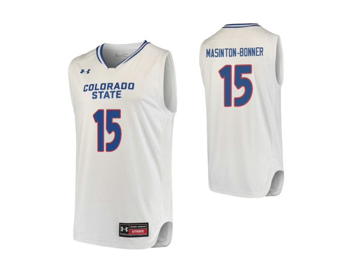 Colorado State Rams #15 Anthony Masinton-Bonner Authentic College Basketball Jersey White