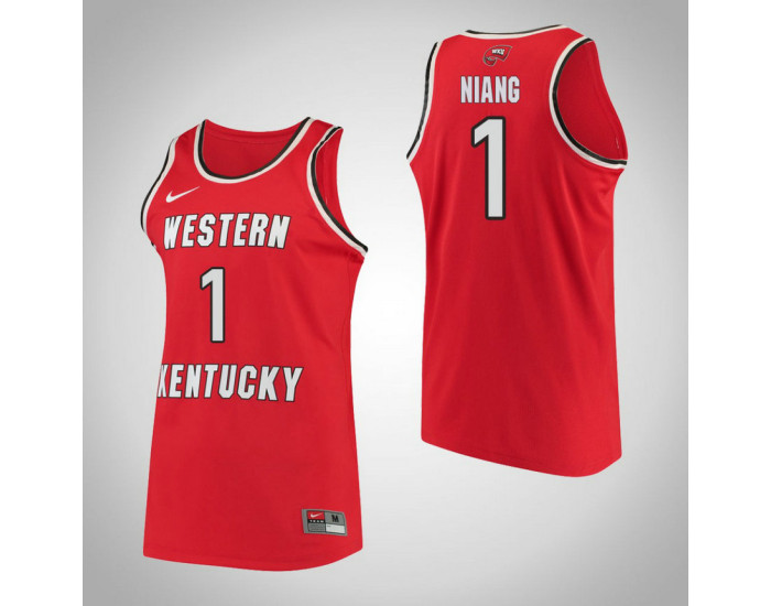Western Kentucky #1 Arame Niang Performance Replica College Basketball Jersey Red