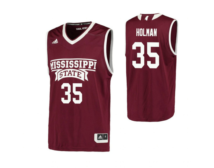 Mississippi State Bulldogs #35 Aric Holman Authentic College Basketball Jersey Maroon