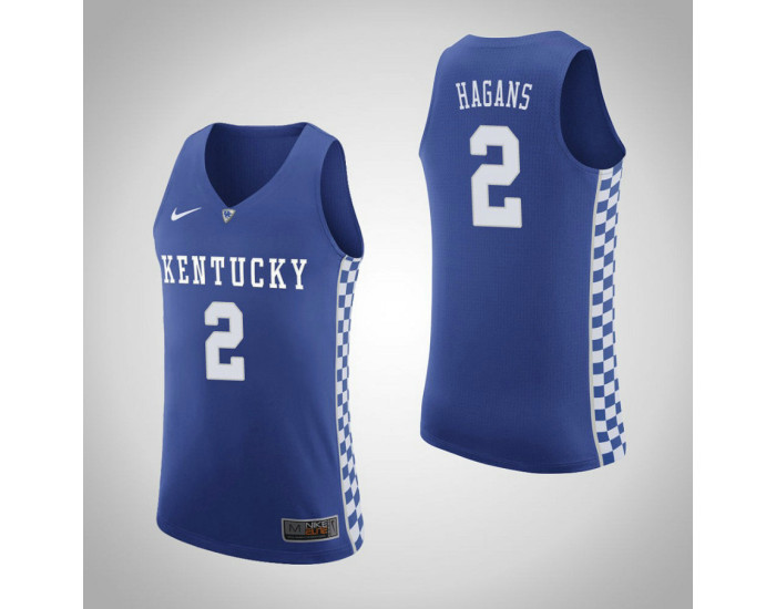 Kentucky Wildcats #2 Ashton Hagans Home Authentic College Basketball Jersey Royal