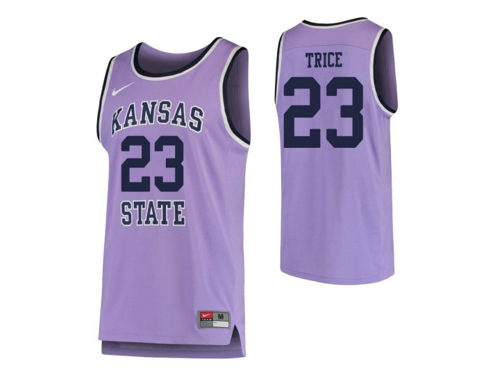 Youth Kansas State Wildcats #23 Austin Trice Replica College Basketball Jersey Purple