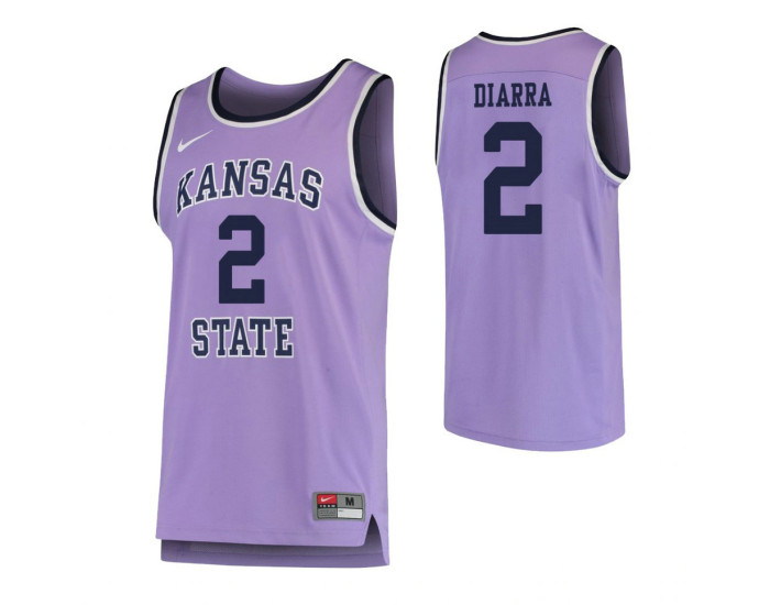Youth Kansas State Wildcats #2 Cartier Diarra Authentic College Basketball Jersey Purple
